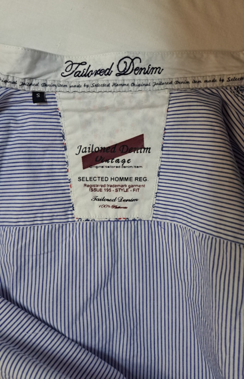 Bawełniana koszula ze zdobionymi mankietami SELECTED HOMME S Bawełniana koszula ze zdobionymi mankietami SELECTED HOMME S
